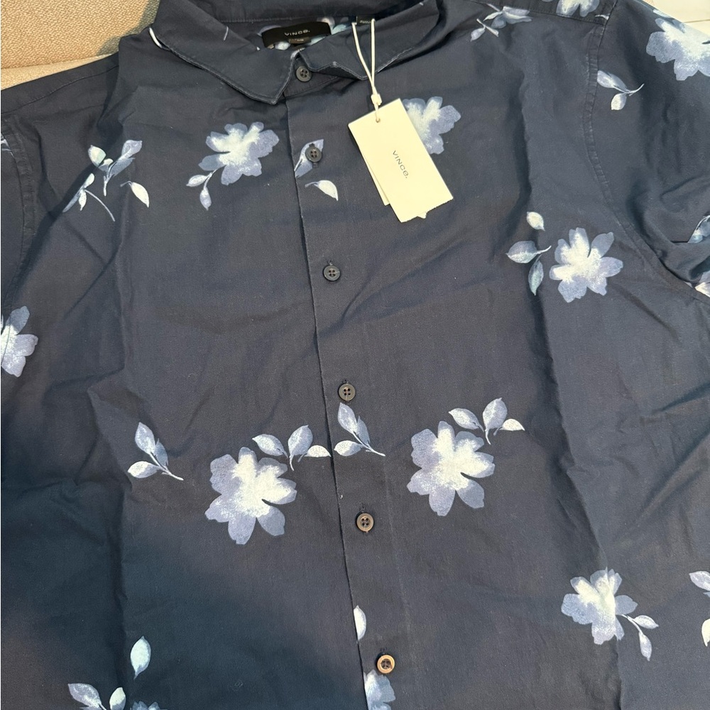 Vince Navy Floral Shirt